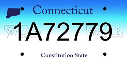 1A72779 Connecticut License Plate