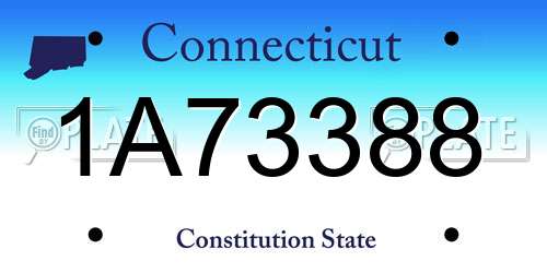 1A73388 Connecticut License Plate