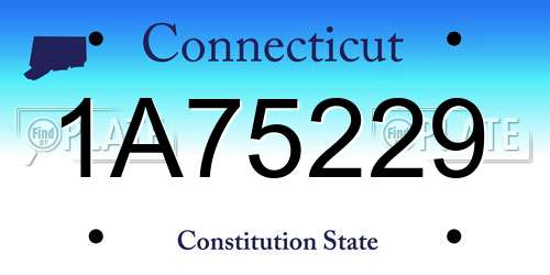 1A75229 Connecticut License Plate