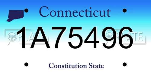 1A75496 Connecticut License Plate