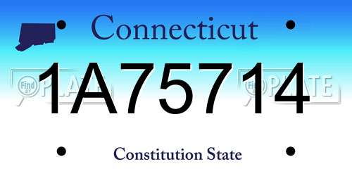 1A75714 Connecticut License Plate