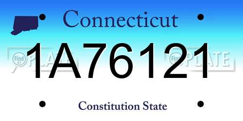 1A76121 Connecticut License Plate