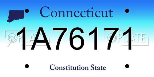 1A76171 Connecticut License Plate