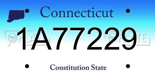 1A77229 Connecticut License Plate