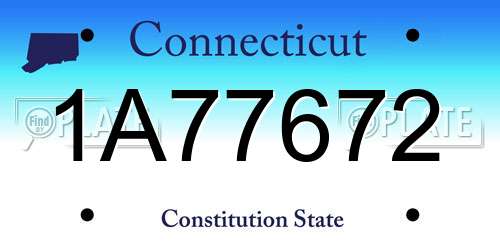 1A77672 Connecticut License Plate