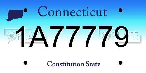1A77779 Connecticut License Plate