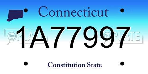 1A77997 Connecticut License Plate