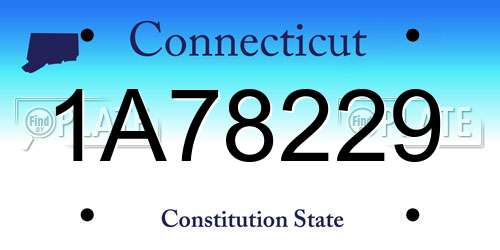1A78229 Connecticut License Plate