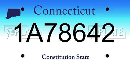 1A78642 Connecticut License Plate