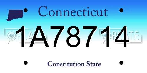 1A78714 Connecticut License Plate