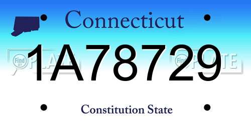 1A78729 Connecticut License Plate