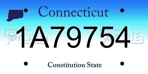1A79754 Connecticut License Plate