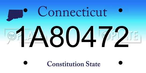 1A80472 Connecticut License Plate