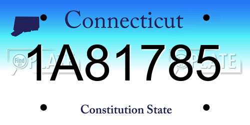 1A81785 Connecticut License Plate