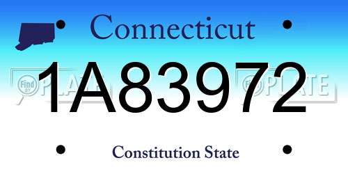 1A83972 Connecticut License Plate