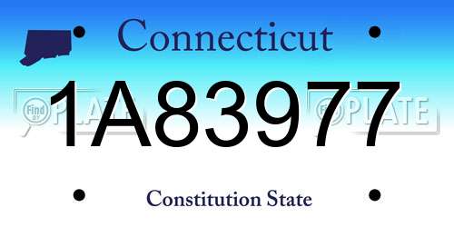 1A83977 Connecticut License Plate