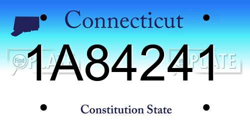 1A84241 Connecticut License Plate