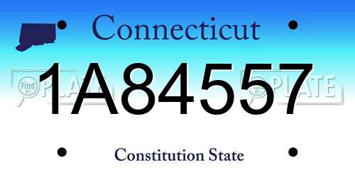 1A84557 Connecticut License Plate