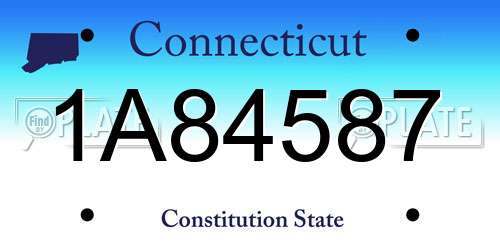 1A84587 Connecticut License Plate