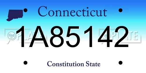 1A85142 Connecticut License Plate