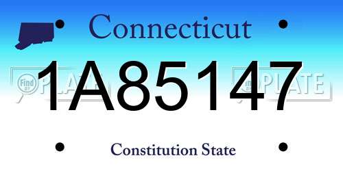 1A85147 Connecticut License Plate