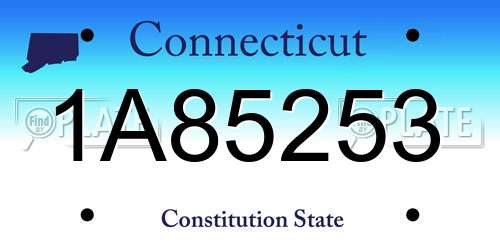 1A85253 Connecticut License Plate