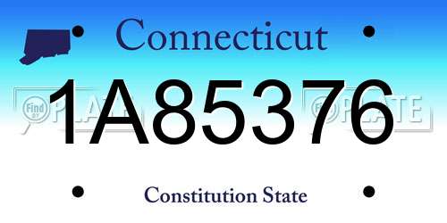 1A85376 Connecticut License Plate