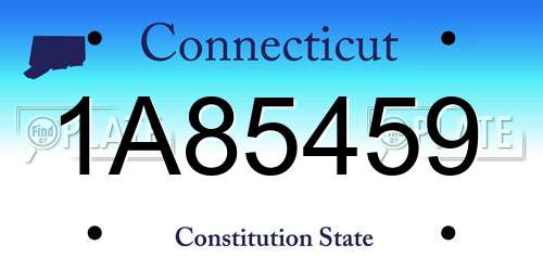 1A85459 Connecticut License Plate