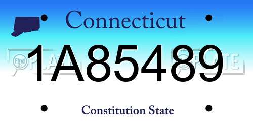 1A85489 Connecticut License Plate