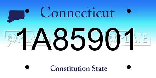 1A85901 Connecticut License Plate