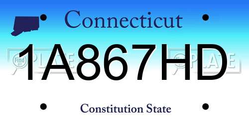 1A867HD Connecticut License Plate