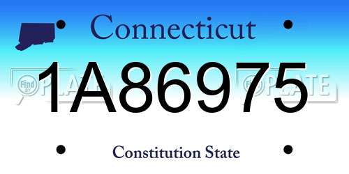 1A86975 Connecticut License Plate