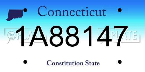 1A88147 Connecticut License Plate