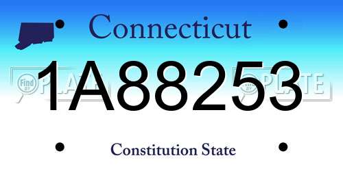 1A88253 Connecticut License Plate