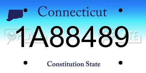 1A88489 Connecticut License Plate