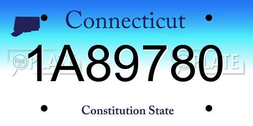 1A89780 Connecticut License Plate