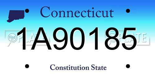 1A90185 Connecticut License Plate