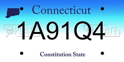 1A91Q4 Connecticut License Plate