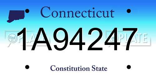 1A94247 Connecticut License Plate