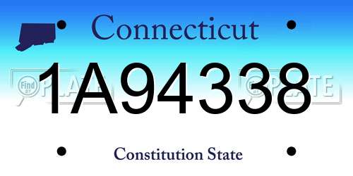 1A94338 Connecticut License Plate