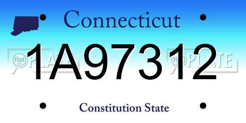 1A97312 Connecticut License Plate