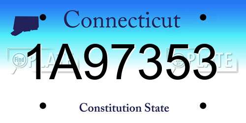 1A97353 Connecticut License Plate