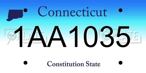 1AA1035 Connecticut License Plate