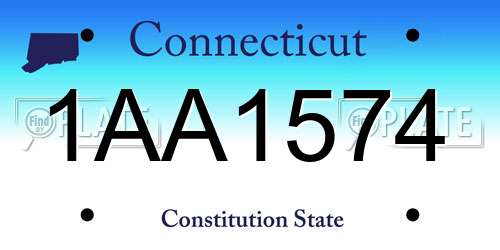 1AA1574 Connecticut License Plate