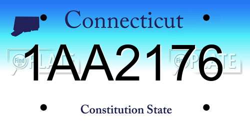 1AA2176 Connecticut License Plate