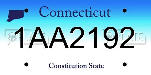 1AA2192 Connecticut License Plate
