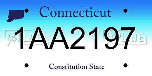 1AA2197 Connecticut License Plate