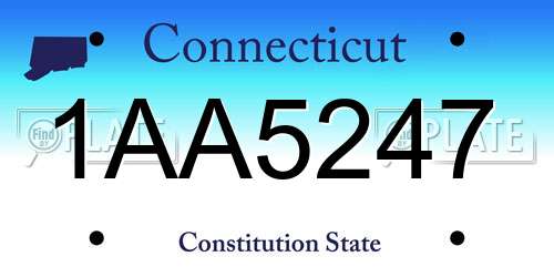 1AA5247 Connecticut License Plate