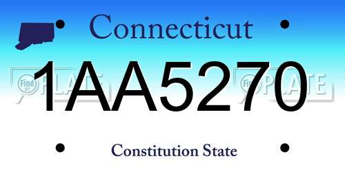 1AA5270 Connecticut License Plate