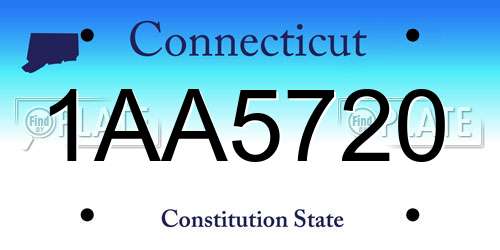 1AA5720 Connecticut License Plate